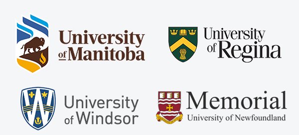 Logos of University of Manitoba, University of Regina, University of Windsor, and Memorial University of Newfoundland – study abroad in Canada with ASK Consultants Karachi.